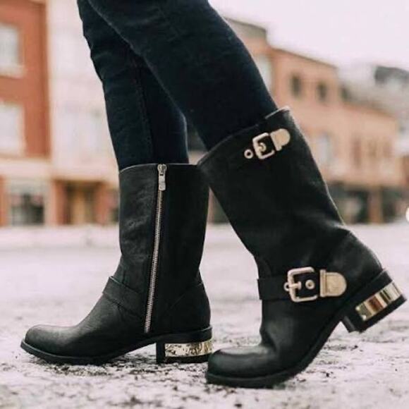 Vince Camuto Windy Moto Boot Black Size 7 - Picture 1 of 12